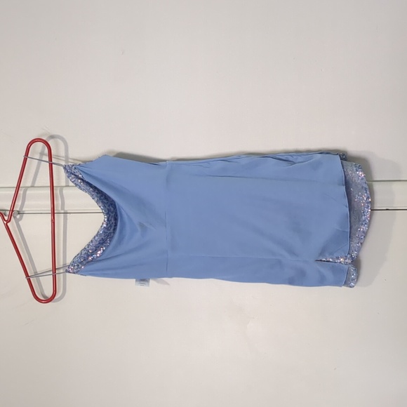 WINDSOR light blue sequin Dress fitted Sz 5/6 S Shiny Homecoming Short Dress - Picture 7 of 11